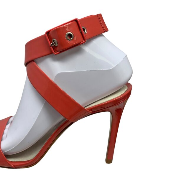 Pedro‎ Garcia  Cecily Patent Leather Ankle Wrap Heeled Sandals - Picture 7 of 11